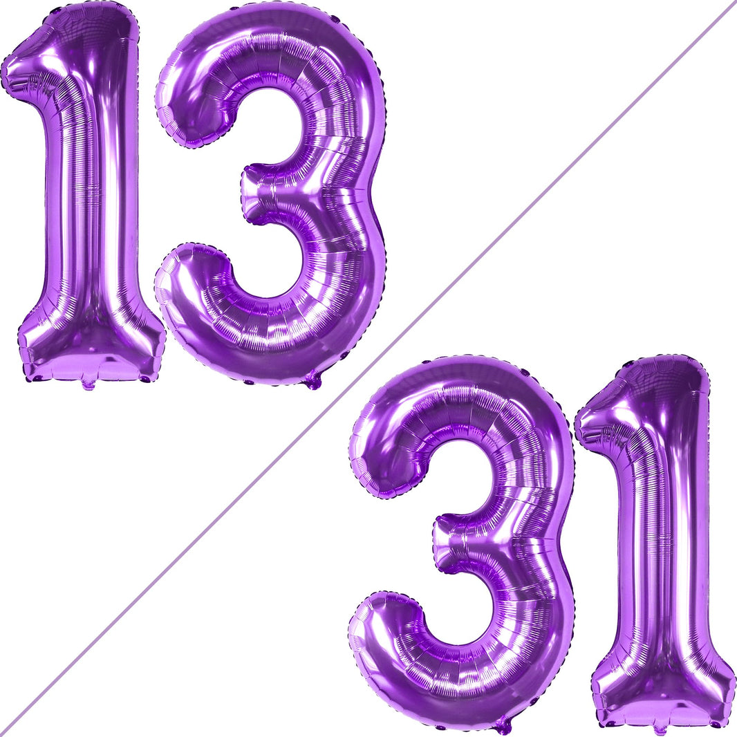 Purple Number 13 Foil Balloon - US