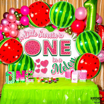 KatchOn, Watermelon Balloons - 22 Inch, Pack of 6, Summer Party Decorations | One In A Melon Party Decorations | Watermelon Balloons Party Decoration | Summer Birthday Decor, Summerween Decor
