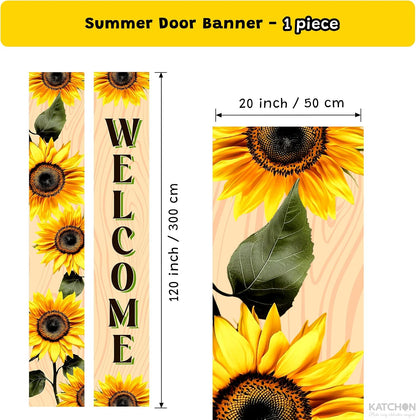 KatchOn 120x20 Inch Sunflower Welcome Hanging Door Banners