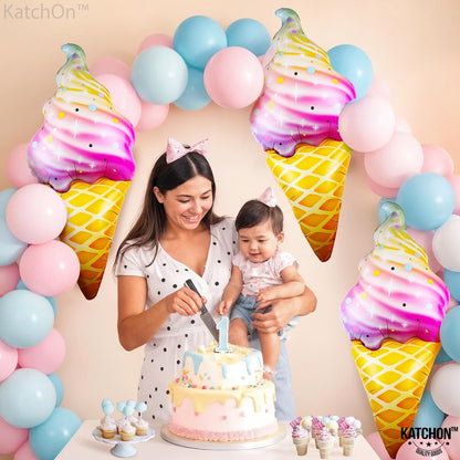 Large Ice Cream Balloons, 37 Inch - Pack of 6 | ice Cream Party Decorations | Summer Party Decorations, Ice Cream Decor For Pool Party Decorations | Beach, Pool Party Decor