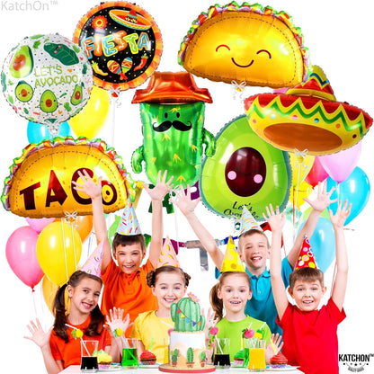 KatchOn, 7Pcs Big Mexican Fiesta Balloons | Fiesta Party Decorations | Mexican Balloons for Mexican Themed Party Decorations | Cinco De Mayo Balloons, Fiesta Party Balloons, Taco Balloons for Party