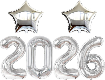 Katchon, Giant 2026 Balloons silver - 40 Inch | 2026 Graduation Decorations, Star Foil Balloons for Grad Party Decoration 2026, Graduation Decor, Graduation Balloons, Graduation Party Decorations 2026