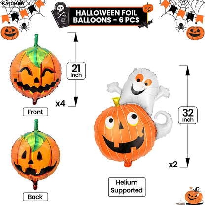 KatchOn Happy Halloween Balloons Banner, Pack of 7