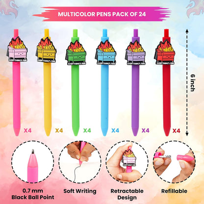 KatchOn 24PCS Dumpster Fire Pen Gifts for Coworker Positive Funny