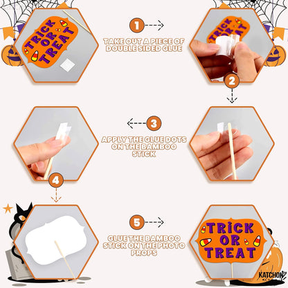 KatchOn Scary Halloween Photo Booth Props, Pack of 22