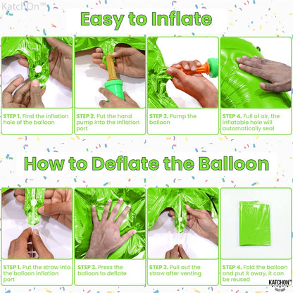 KatchOn, Light Green 5 Balloon Number - 40 Inch | Big, Green Number 5 Balloon for 5th Birthday Decorations for Boys | 5th Birthday Balloons for Green Birthday Decorations, Dinosaur Party Decorations