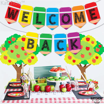 KatchOn Pre-Strung Welcome Back Banner - 10 Feet, Welcome Back Decorations