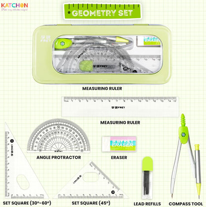 KatchOn Geometry Set for Students - 8 Pieces, Back to School Supplies