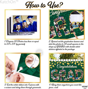 KatchOn, Congratulations Graduation Photo Banner - 72x44 Inch | Personalized Graduation Banner, Graduation Decorations Class of 2026 | Green Graduation Backdrop for 2026 Graduation Decorations 2026