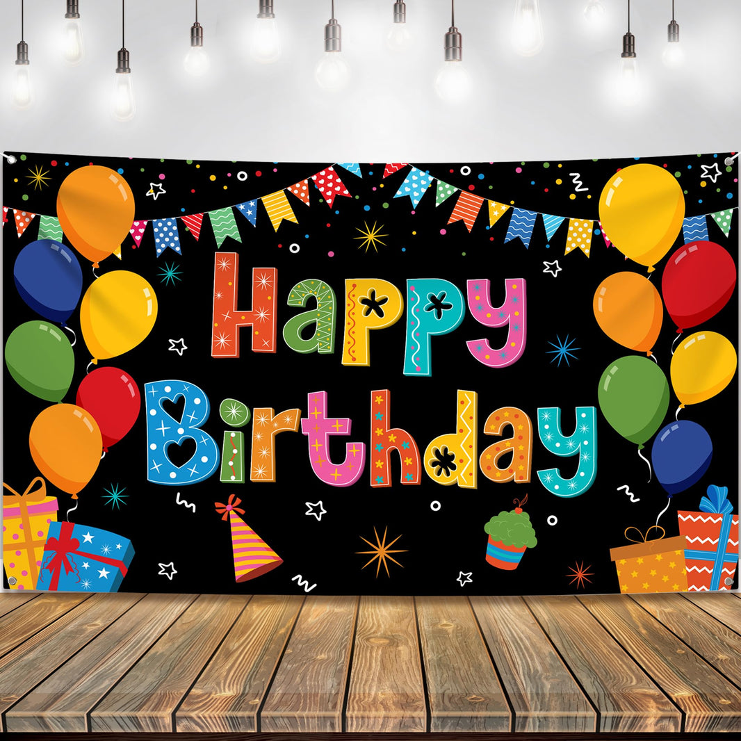 KatchOn, Rainbow Happy Birthday Banner- Xtralarge 72x44 Inch | Rainbow Party Decorations for Girls | Colorful Happy Bday Sign for Happy Birthday Decorations | Birthday Party Decoration for Kids