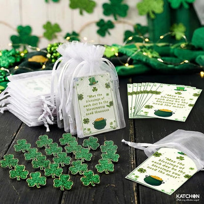 KatchOn, St Patricks Day Party Favors - Pack of 25 | St Patricks Day Pins with Blessing Cards and Gift Bags | St Patricks Day Accessories for St. Patrick's Day Decorations