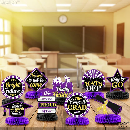 Katchon, Graduation Decorations 2026 | Purple and Gold Graduation Centerpieces for Tables 2026 - Pack of 9 | Graduation Table centerpieces