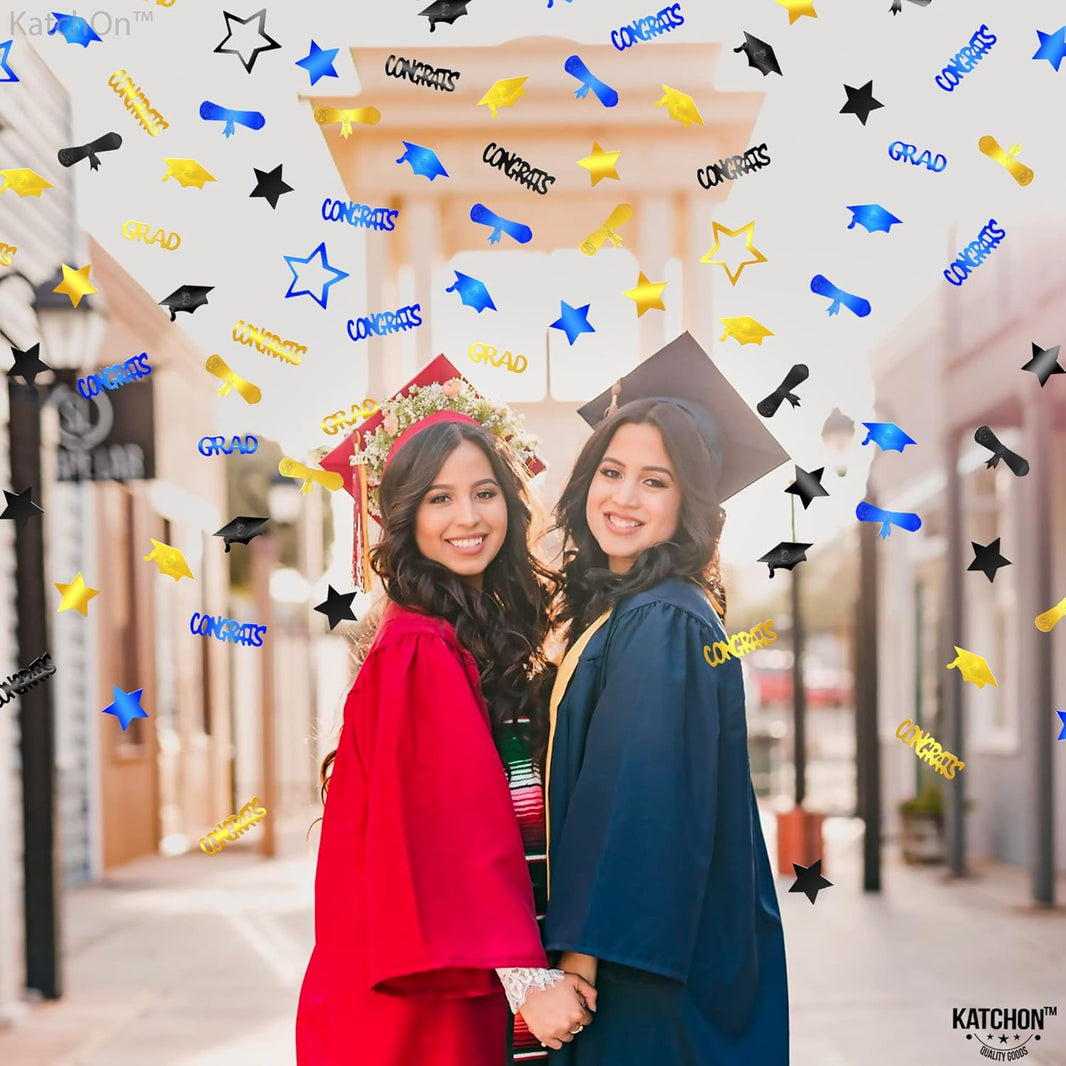 KatchOn, Gold and Black Graduation Confetti 2026 - Pack of 1300 | Grad Table Decorations 2026 | Graduation Confetti Class of 2026 | Graduation Decorations 2026, 2026 Graduation Table Decorations