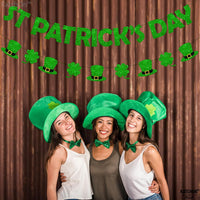 KatchOn, Pre-Strung Glitter St Patrick's Day Banner - 10 Feet, 2 Strings | St Paddy's Day Decorations | Shamrock Garland, Shamrock Decorations