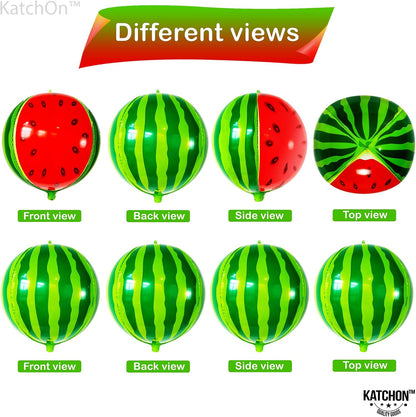 KatchOn, 6 Pcs Big Watermelon Balloons, 22 Inch | Summer Party Decorations | Watermelon Birthday Decorations | One In A Melon Party Decorations for Summer Birthday Decoration, Watermelon Foil Balloons