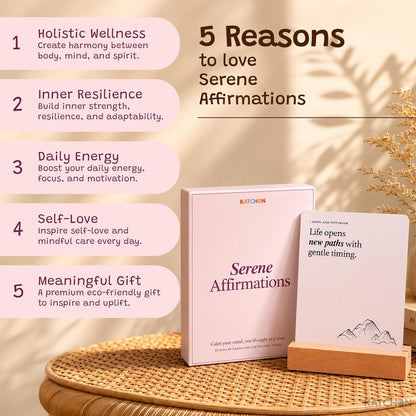 KatchOn, Intelligent Change Mindful Affirmations Cards, 52 Daily Affirmation Cards for Women with Display Stand | Positive Affirmations for Inspiration, Mindfulness & Self Care, Growth Gift Idea