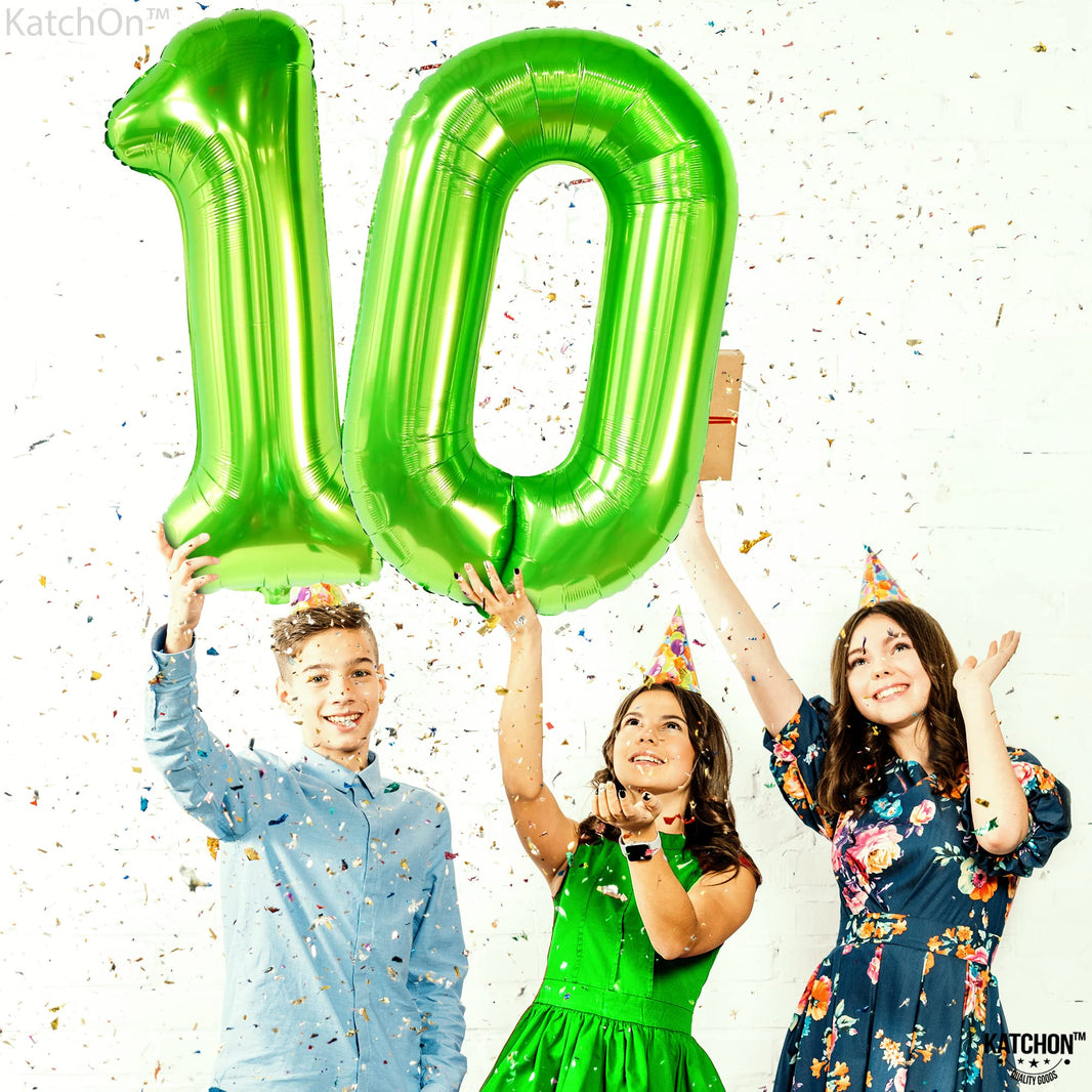 Light Green Number 10 Foil Balloon