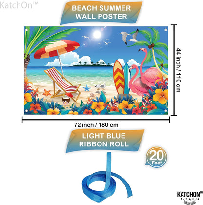 KatchOn XtraLarge Beach Photo Backdrop - 72x44 Inch Beach Party Decorations | Summer Backdrop| luau Party Decorations, Summer Party Decorations, Hawaiian Party Decorations