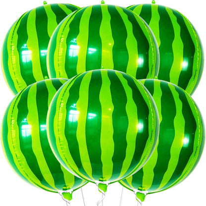 22 Inch Watermelon Balloons - Pack of 6, 4D Round One In A Melon Balloons | Summerween Party Decor | Watermelon Mylar Balloon, Watermelon Birthday Decorations | Summer Party Decoration, KatchOn