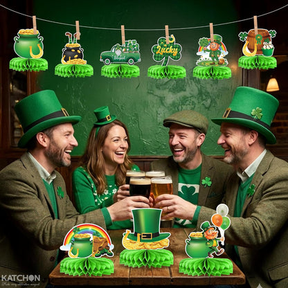 KatchOn, St Patricks Day Decorations Centerpieces - Pack of 12 | St Patricks Day Decorations | Green Centerpiece for St Patricks Day Centerpiece Table Decorations | St Patricks Day Table Decorations