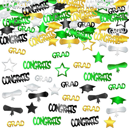 Graduation Decorations 2026 | Congrats Grad Confetti 2026 - Pack Of 1000 | Green and Gold Confetti | Graduation Table Decorations | Graduation Confetti 2026 | Graduation Confetti for Table, Katchon