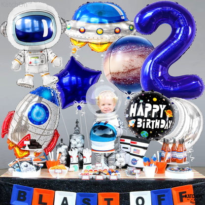 Huge, 2nd Two The Moon Balloons - 40 Inch | Two The Moon Birthday Decorations boy | Galaxy Birthday Party Decorations | Galaxy Balloons, Outer Space Birthday Decorations | Space Themed Party Supplies