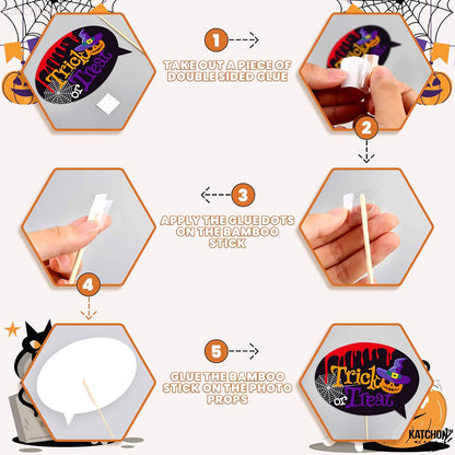 KatchOn Halloween Photo Booth Props, Pack of 56