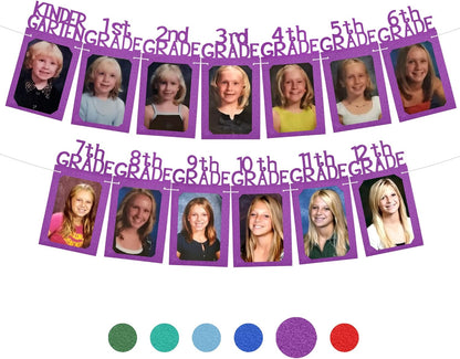 KatchOn, Felt K-12 Purple Graduation Photo Banner 5x7 - Large, 10 Feet | Congrats Grad Banner, Purple Graduation Decorations Class of 2026 | Grad Picture Display, Graduation Decorations 2026
