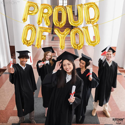 KatchOn, Gold Proud of You Balloons - 16 Inch | Mylar Foil Balloon Banner For Graduation Party Decorations | We Are So Proud Of You Balloon Banner For Graduation Decorations 2026