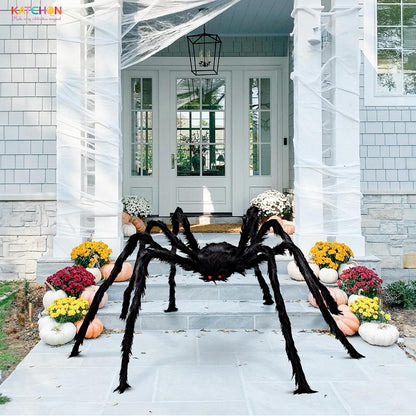 KatchOn Foldable Fake Spider Halloween Decorations Outdoor 6.5 Ft