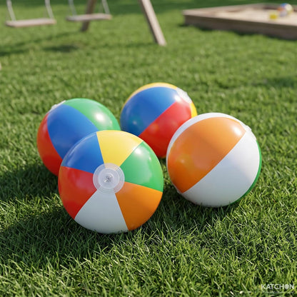 KatchOn 12 Pcs Inflatable Beach Balls Bulk, 12 Inch Rainbow Beach Balls | Blow Up Beach Balls for Pool Party Supplies, Beach Party Decorations, Summer Water Games, Hawaiian Luau Party Decorations