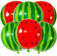 KatchOn, 6 Pcs Big Watermelon Balloons, 22 Inch | Summer Party Decorations | Watermelon Birthday Decorations | One In A Melon Party Decorations for Summer Birthday Decoration, Watermelon Foil Balloons