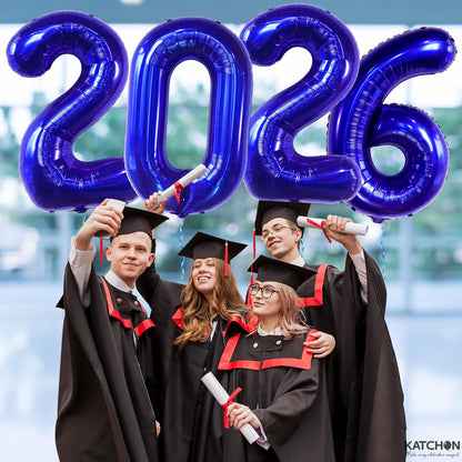 KatchOn, Blue 2026 Balloons Graduation - Huge, 42 Inch | 2026 Blue Balloons | 2026 Foil Balloons | 2026 Graduation Decorations Class of 2026 Balloons | Graduation Balloons