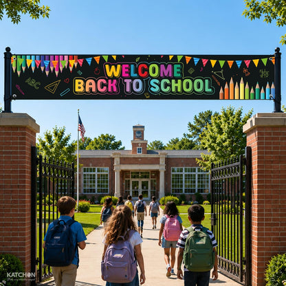 KatchOn Back To School Banner Yard 120x20 Inch Back to School Decorations
