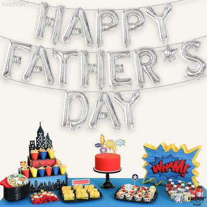 KatchOn, Happy Fathers Day Balloon – 16-Inch | Happy fathers day banner for Fathers Day Decorations | Fathers Day Sign for father's day decorations | Photo Booth Backdrop