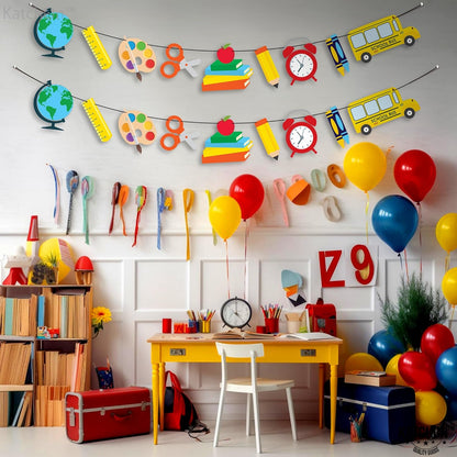 KatchOn Pre Strung Back To School Banner 10 Feet Back To School Decorations