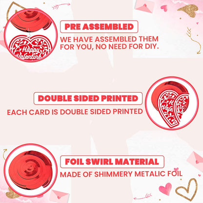 KatchOn, Valentines Hanging Swirls - Large, Pack of 30, No DIY | Valentines Day Hanging Decorations | Hanging Valentines Day Decorations | Hanging Hearts Decorations for Valentines Day Decor