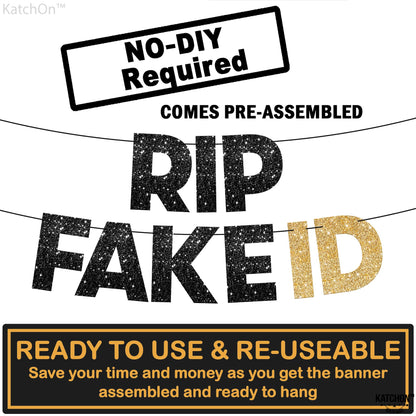 RIP Fake ID Glitter Banner