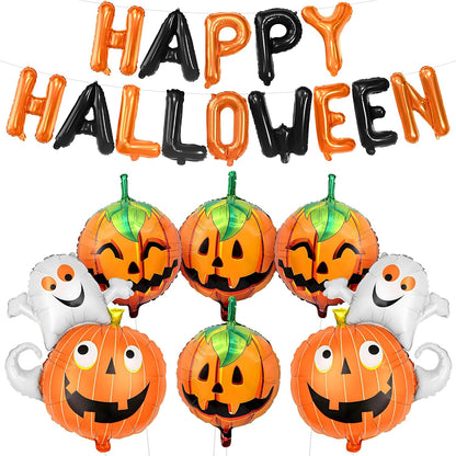 KatchOn Happy Halloween Balloons Banner, Pack of 7