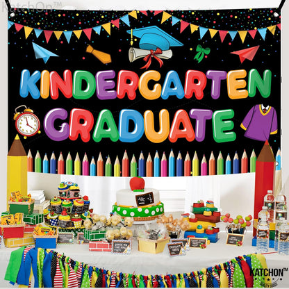 KatchOn, Cute Kindergarten Graduate Banner - Large, 72x44 Inch | Kindergarten Graduation Decorations Class of 2026 | Kindergarten Graduation Backdrop, Kindergarten Graduation Decorations 2026