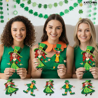 KatchOn, St. Patrick's Day Cutouts for Bulletin Board Decoration - Pack of 50 | DIY Photo Craft Cutout Leprechaun Hat and Dress Suit for St Patricks Day Decorations | Irish March Shamrock Party Decor