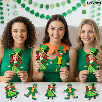KatchOn, St. Patrick's Day Cutouts for Bulletin Board Decoration - Pack of 50 | DIY Photo Craft Cutout Leprechaun Hat and Dress Suit for St Patricks Day Decorations | Irish March Shamrock Party Decor