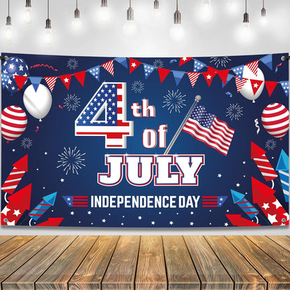 KatchOn, XtraLarge 4th of July Backdrop- 72x44 Inch | 4th of July Wall Banner for 4th of July Decorations | Independence Day Wall Decorations | Fourth of July Party Decorations, Patriotic Decorations