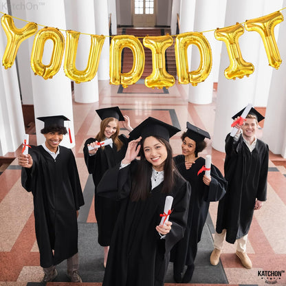 KatchOn, Gold You Did It Balloons - 16 Inch | You Did It Foil Balloon Banner For Graduation Decorations 2026 | Gold Graduation Balloons For Class of 2026 | Grad Party Decorations 2026