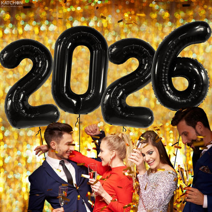 Black Graduation Decorations 2026 | Giant, 42 Inch, Foil 2026 Graduation Balloons Class of 2026 Decorations | Black 2026 Balloons Number, Graduation Party Decorations | Prom Decorations 2026, Katchon