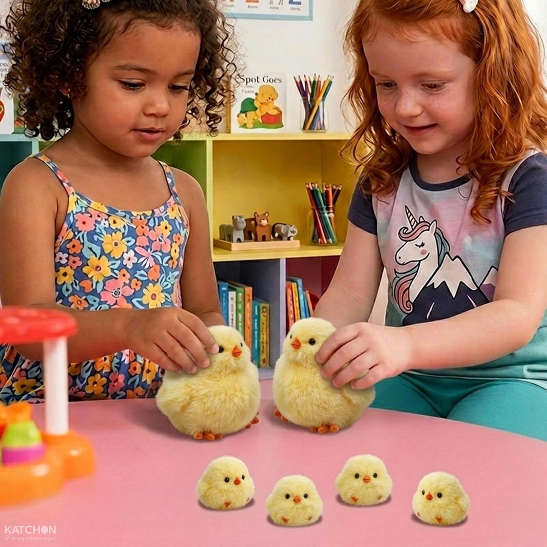 KatchOn, 6Pcs Big Chick Squishy Fidget Toys - 3.15 Inch | Handmade Ultra Soft Chick Squishy Kit, Cute Fidget Toys Silicone Squeeze Toys for Kids & Adults Stress Relief Cute Sensory Toys(Chicken)