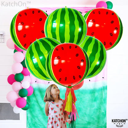 KatchOn, Watermelon Balloons - 22 Inch, Pack of 6, Summer Party Decorations | One In A Melon Party Decorations | Watermelon Balloons Party Decoration | Summer Birthday Decor, Summerween Decor