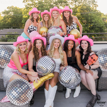 KatchOn, Big Silver Disco Ball Balloons - Pack of 6, Disco Party Decorations | 4D Metallic Disco Balloons for 70s Party Decorations | Disco Bachelorette Party Decorations | Silver Party Decorations