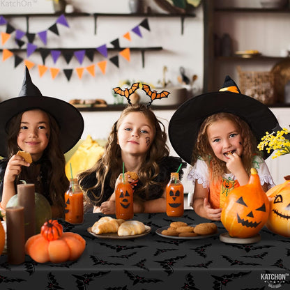 KatchOn Bat Halloween Tablecloth Plastic 54x90 Inch, Pack of 3