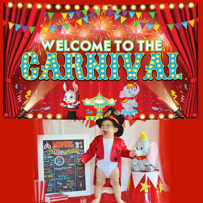 KatchOn, Welcome to the Carnival Banner - XtraLarge 72x44 Inch | Carnival Decorations, Circus Backdrop Banner | Circus Theme Party Decorations, Outdoor Events, Party Games, Photo Props Decor